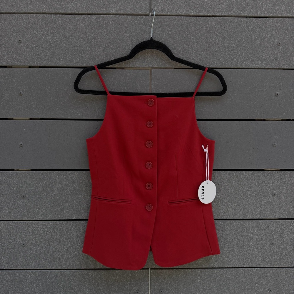 STAUD Una Button-Up Top
